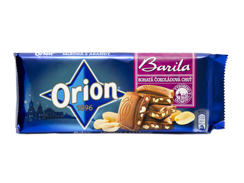 Barila mlečna čokolada z arašidi 100g, Orion. / 1kos