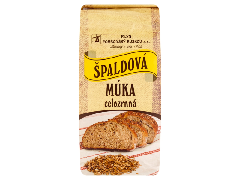 Polnozrnata pirina moka 800 g, Mlin Pohronský Ruskov. / 1 kos.