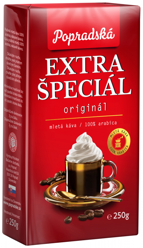 Popradska mleta kava v vakuumu Extra special 250 g / 1 kos.