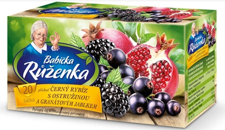 Čaj Babička-ruženka z okusom črnega ribeza, robide in granatnega jabolka 40g. / 1 paket