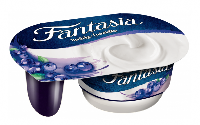 Danone Fantasia jogurt z okusom borovnice 4x122 g / 1 pakiranje