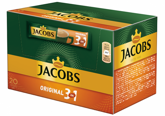 Jacobs Original 3v1 instant kava 20 kosov 304 g / 1 kos
